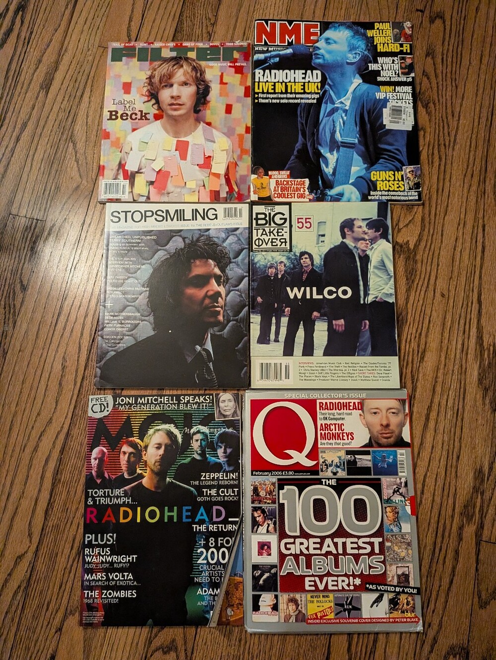 Collection of Music Magazines Featuring Radiohead, Wilco, Q & More